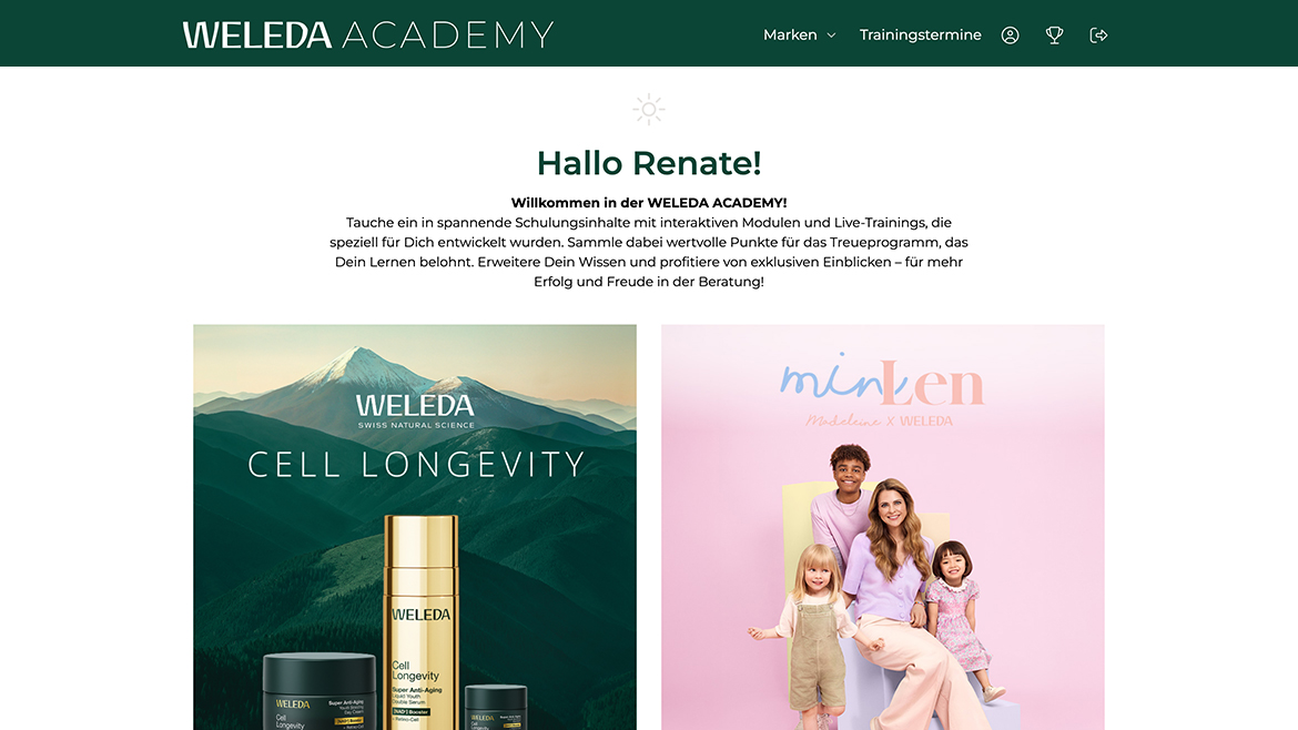 Weleda Academy platform